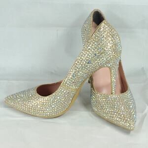 Elisabet Tang Women’s Crystal Rhinestone Pointed Toe Stiletto Heels Size 10